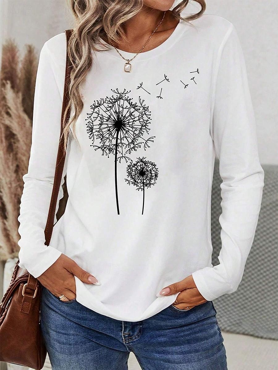 Cotton Long Sleeve Casual Tee