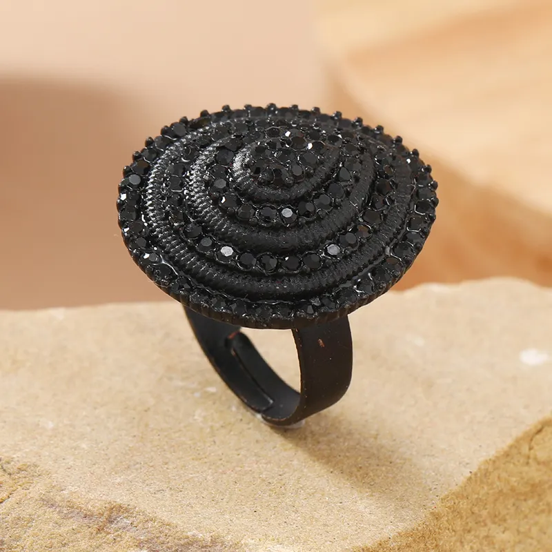 Black Spiral Statement Ring