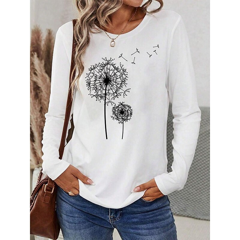 Cotton Long Sleeve Casual Tee