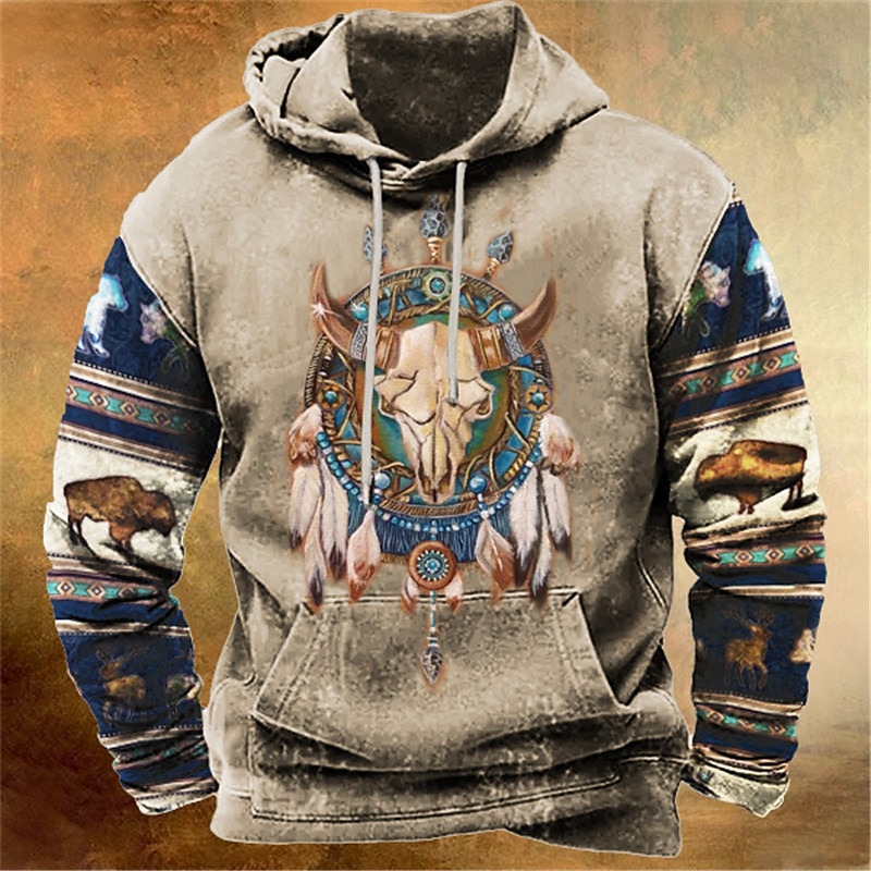 Moose Reindeer 3D Pullover Hoodie