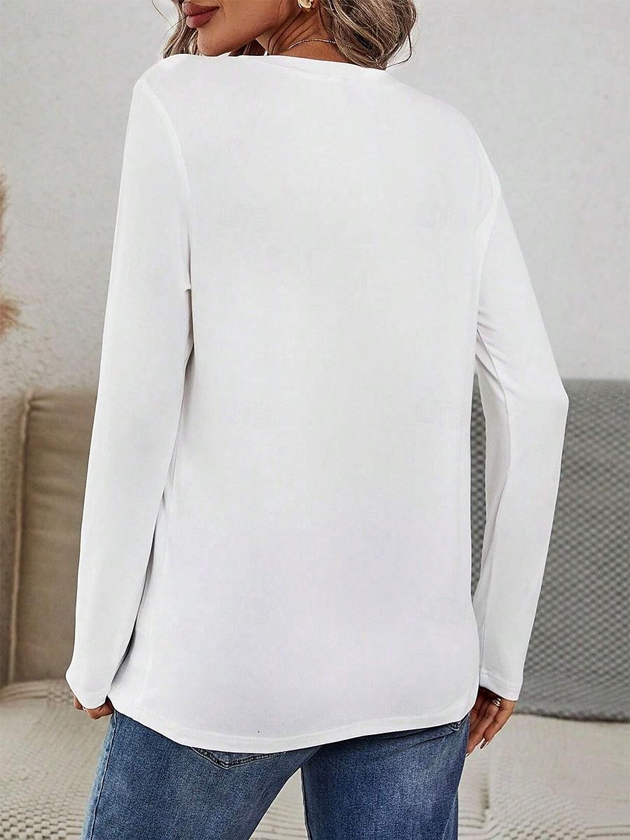 Cotton Long Sleeve Casual Tee