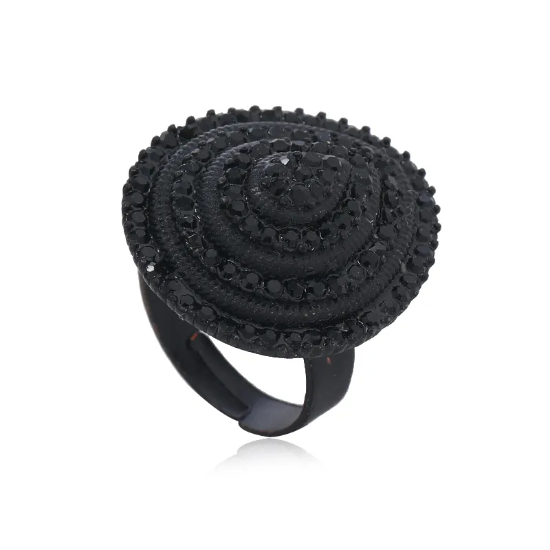 Black Spiral Statement Ring