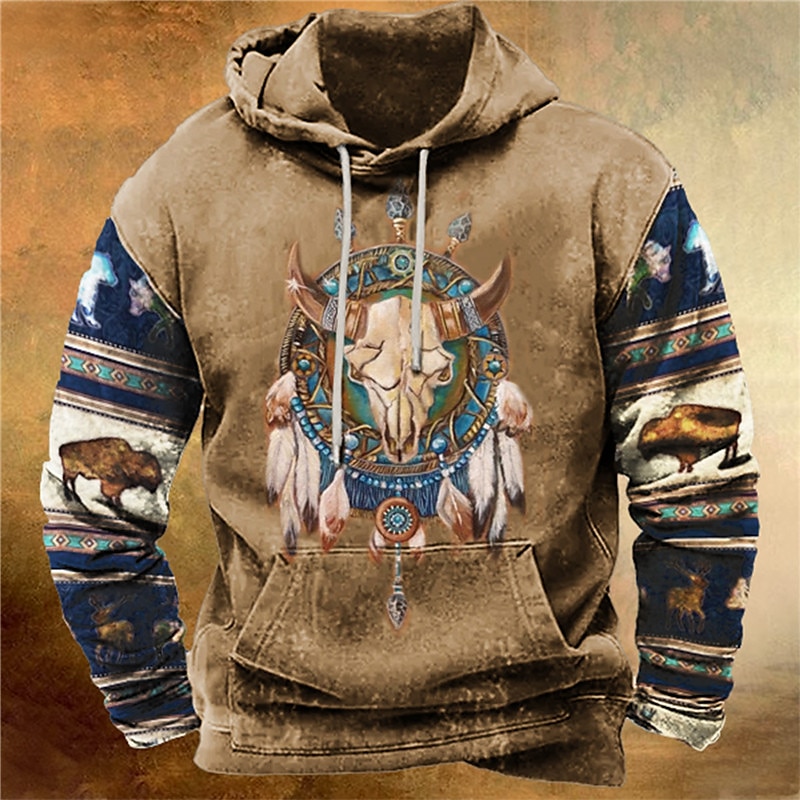 Moose Reindeer 3D Pullover Hoodie