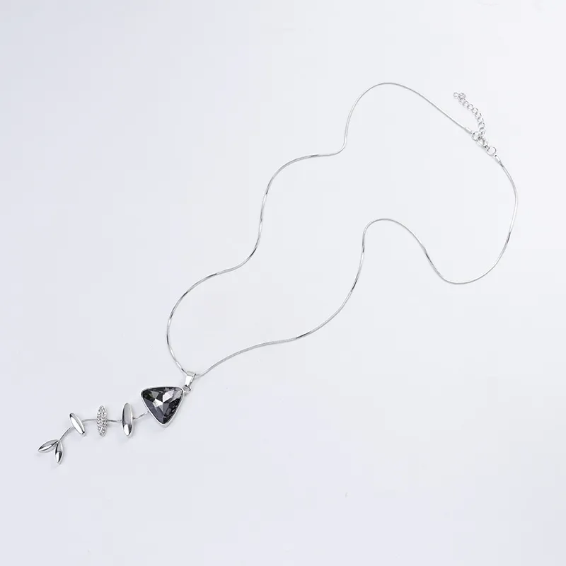 Rhinestone Fishbone Necklace